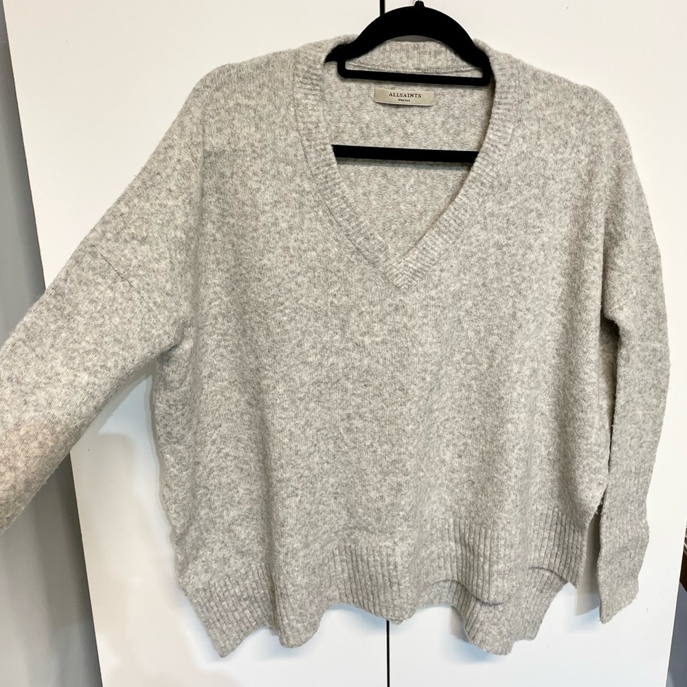 ALLSAINTS Oversized Boxy Slit Sweater- Small
